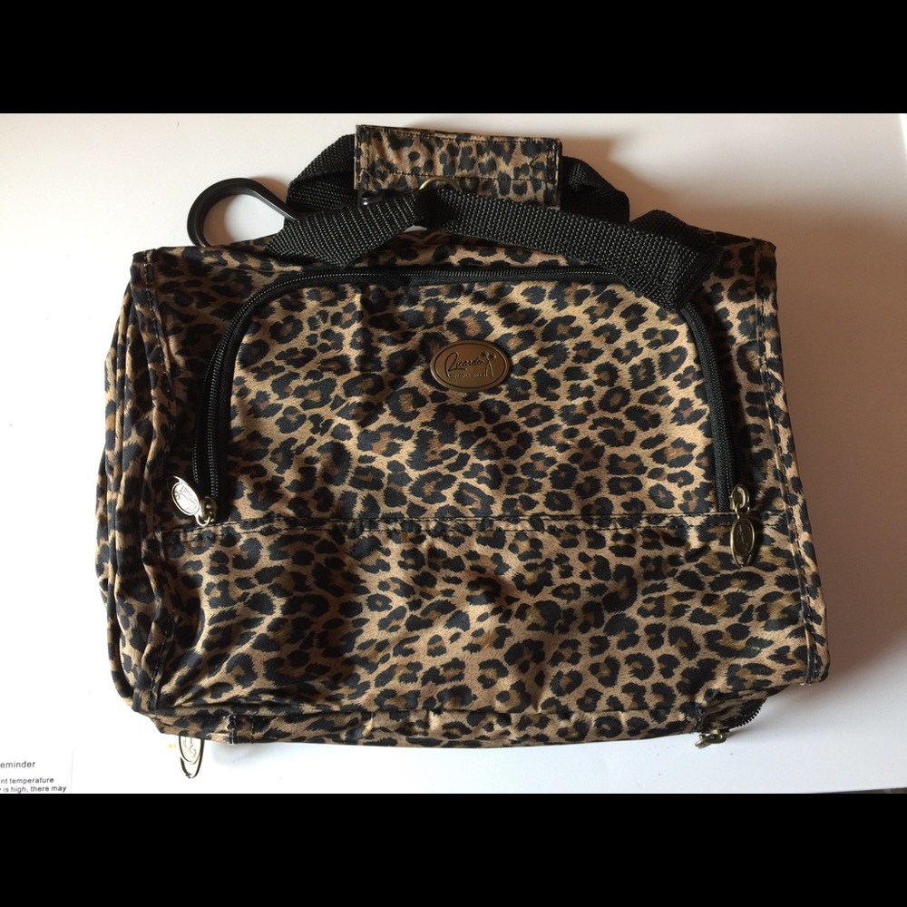 Cheetah print cosmetic travel bag